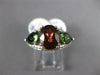 ESTATE 3.14CT DIAMOND & AAA GARNET & AAA PERIDOT 18KT WHITE GOLD OVAL FUN RING