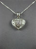 ESTATE .40CT DIAMOND 18KT WHITE GOLD 3D ROUND & BAGUETTE HEART FLOATING PENDANT