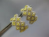 LARGE 4.43CT WHITE & CANARY DIAMOND 18KT 2 TONE GOLD MULTI ROW HANGING EARRINGS