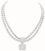 ESTATE 28.45CT DIAMOND 18KT WHITE GOLD 3D ROUND & BAGUETTE SQUARE OVAL NECKLACE