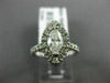ESTATE LARGE 1.0CT ROUND & MARQUISE DIAMOND 14K WHITE GOLD HALO ENGAGEMENT RING