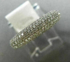 ESTATE .76CT DIAMOND 14K WHITE GOLD 3D MICRO PAVE SEMI ETERNITY ANNIVERSARY RING