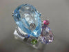 ESTATE LARGE 19.46CT DIAMOND & AAA MULTI COLOR GEM 18KT WHITE GOLD 3D FUN RING