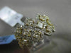 ESTATE WIDE 2.50CT WHITE & FANCY YELLOW DIAMOND 18K WHITE GOLD INTERTWINING RING