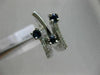 ESTATE WIDE .83CT DIAMOND & AAA SAPPHIRE 18K WHITE GOLD CRISS CROSS ETOILE RING