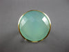 ESTATE LARGE 7.70CT AAA BLUISH GREEN CHALCEDONY 14KT YELLOW GOLD FILIGREE RING