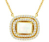 1.03CT DIAMOND & AAA OPAL 14K ROSE GOLD ROUND & SQUARE DOUBLE HALO OVAL NECKLACE