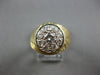 LARGE .92CT DIAMOND 14KT 2 TONE GOLD MATTE & SHINY HANDCRAFTED MENS RING #28025