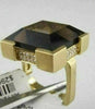 ANTIQUE WIDE 14CTW SMOKY TOPAZ DIAMOND 14K Y GOLD RING