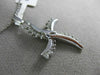 ESTATE LARGE .45CT DIAMOND 14KT WHITE GOLD 3D CLASSIC SWIRL CROSS PENDANT #3505