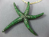 ESTATE EXTRA LARGE 3.51CT AAA TSAVORITE 18KT YELLOW GOLD 3D STARFISH FUN PENDANT