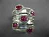 ESTATE LARGE 1.65CT DIAMOND & AAA RUBY 14K WHITE GOLD MULTI ROW ANNIVERSARY RING