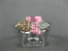 ESTATE .24CT WHITE & PINK DIAMOND 18K WHITE & YELLOW GOLD PEAR SHAPED FUN RING