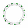 ESTATE .73CT DIAMOND & AAA TSAVORITE 14K WHITE GOLD 3D BAMBOO ETERNITY LOVE RING