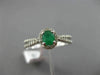ESTATE .55CT DIAMOND & EMERALD 14KT WHITE GOLD CLASSIC OVAL HALO ENGAGEMENT RING