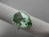 ESTATE 8.40CT DIAMOND & AAA GREEN AMETHYST 14KT WHITE GOLD PEAR HALO RING #21605