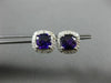 ESTATE 1.88CT DIAMOND & AAA AMETHYST 14KT WHITE GOLD SQUARE HALO STUD EARRINGS