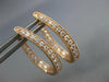 ESTATE .64CT DIAMOND 18KT ROSE GOLD 3D INSIDE OUT OVAL HUGGIE HANGING EARRINGS