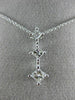 ESTATE LARGE .63CT PRINCESS CUT DIAMOND 14KT WHITE GOLD 3 STONE PENDANT #16731