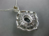 LARGE 4.7CT DIAMOND & AAA SAPPHIRE 14K WHITE GOLD OVAL FILIGREE FLOATING PENDANT
