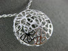 ESTATE LARGE 1.23CT DIAMOND 18K WHITE GOLD CIRCULAR OPEN FILIGREE FLOWER PENDANT