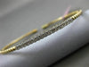 ESTATE .17CT DIAMOND 14K WHITE & YELLOW GOLD 3D CLASSIC FLEXIBLE BANGLE BRACELET