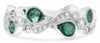 ESTATE .94CT DIAMOND & AAA EMERALD 14KT WHITE GOLD 3D CLASSIC PAISLEY FUN RING