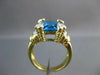 ANTIQUE 8.15CT DIAMOND & AAA LONDON BLUE TOPAZ 18KT 2 TONE HEART GOLD RING 22098