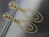 ESTATE LARGE 3.21CT DIAMOND 18KT YELLOW GOLD 3D OVAL CHANDELIER HANGING EARRINGS