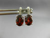 ESTATE 2.01CT DIAMOND & AAA GARNET 14KT WHITE GOLD 3D OVAL HALO STUD EARRINGS