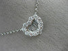 ESTATE .84CT ROUND & BAGUETTE DIAMOND 18KT WHITE GOLD 3D HEART LOVE NECKLACE