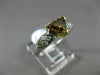 1CT ROUND & TRILLON WHITE & FANCY YELLOW DIAMOND 14KT WHITE GOLD ENGAGEMENT RING