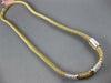 ESTATE .75CT DIAMOND 14KT 2 TONE GOLD PAVE SQUARE BY THE YARD MESH LOVE NECKLACE