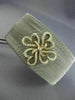ESTATE WIDE .62CT DIAMOND 18K GOLD & STAINLESS STEEL FLOWER MESH BANGLE BRACELET