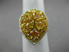 EXTRA LARGE 4.2CT WHITE & INTENSE YELLOW DIAMOND 18K 2 TONE GOLD PEAR SHAPE RING