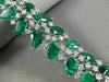 WIDE 20.98CT DIAMOND & AAA COLOMBIAN EMERALD 18KT WHITE GOLD 3D TENNIS BRACELET