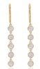 .60CT DIAMOND 14KT YELLOW GOLD CLASSIC MULTI FLOWER CHANDELIER HANGING EARRINGS