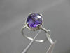 ESTATE 2.81CT DIAMOND & AAA AMETHYST 14K WHITE GOLD 3D OVAL HALO ENGAGEMENT RING