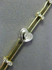 ANTIQUE LONG .25CT DIAMOND 14KT WHITE & YELLOW GOLD BEZEL HEART BRACELET #19183