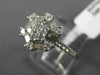 WIDE .89CT ROUND & BAGUETTE DIAMOND 18KT WHITE GOLD OCTAGON FLOWER CLUSTER RING