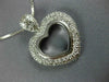 ANTIQUE 2.20CT DIAMOND 18KT WHITE GOLD 3D CLASSIC OPEN HEART PAVE PENDANT #1082