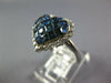 LARGE 2.16CT DIAMOND & AAA SAPPHIRE 14KT WHITE GOLD 3D PRINCESS HEART LOVE RING