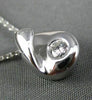 ESTATE .17CT SOLITAIRE DIAMOND 18K WHITE GOLD FLOATING PEAR SHAPE PENDANT #11848