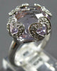 LARGE 7.89CT DIAMOND & AAA AMETHYST 14KT WHITE GOLD 3D MULTI HEART LOVE FUN RING