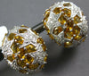 EXTRA LARGE 8.38CT DIAMOND & AAA ORANGE CITRINE 18KT WHITE GOLD HANGING EARRINGS