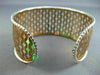 ESTATE LARGE 1.10CT DIAMOND 14KT 2 TONE GOLD MULTI WAVE FILIGREE BANGLE BRACELET