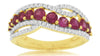 ESTATE WIDE 1.43CT DIAMOND & AAA RUBY 14KT YELLOW GOLD 3D INFINITY LOVE RING