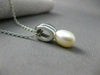 ESTATE .16CT DIAMOND & AAA SOUTH SEA PEARL 18K WHITE GOLD PENDANT W/CHAIN #11447