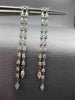 ESTATE LARGE 1.08CT DIAMOND 18KT GOLD 3D DOUBLE ROW BY THE YARD HANGING EARRINGS