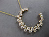 ESTATE 1.58CT DIAMOND 14KT YELLOW GOLD CLASSIC ROUND CLUSTER MOON LOVE NECKLACE